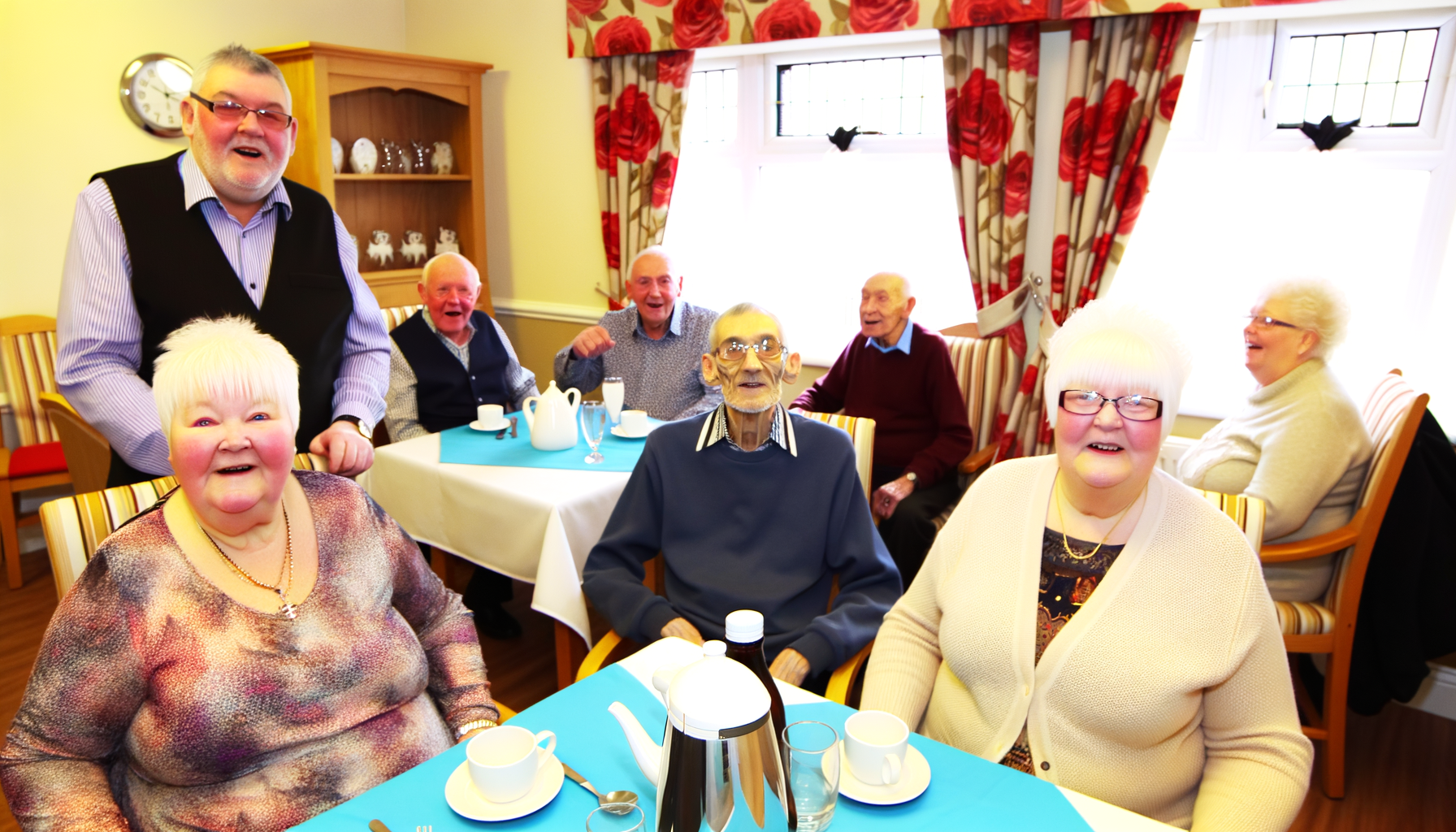 group photo of 7 happy people.